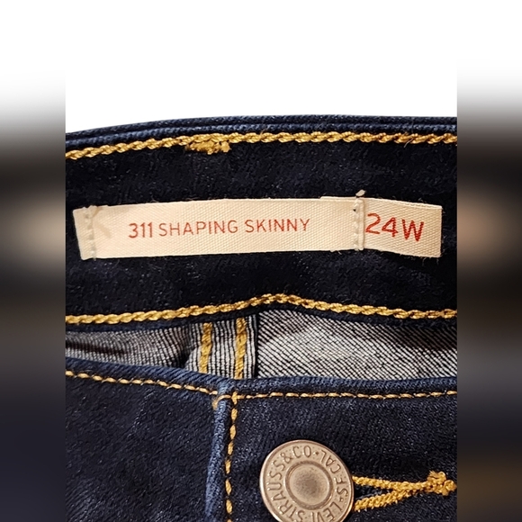 Levi's Plus Size 311 Shaping Skinny mid rise blue jeans 24W NEW - Picture 3 of 5